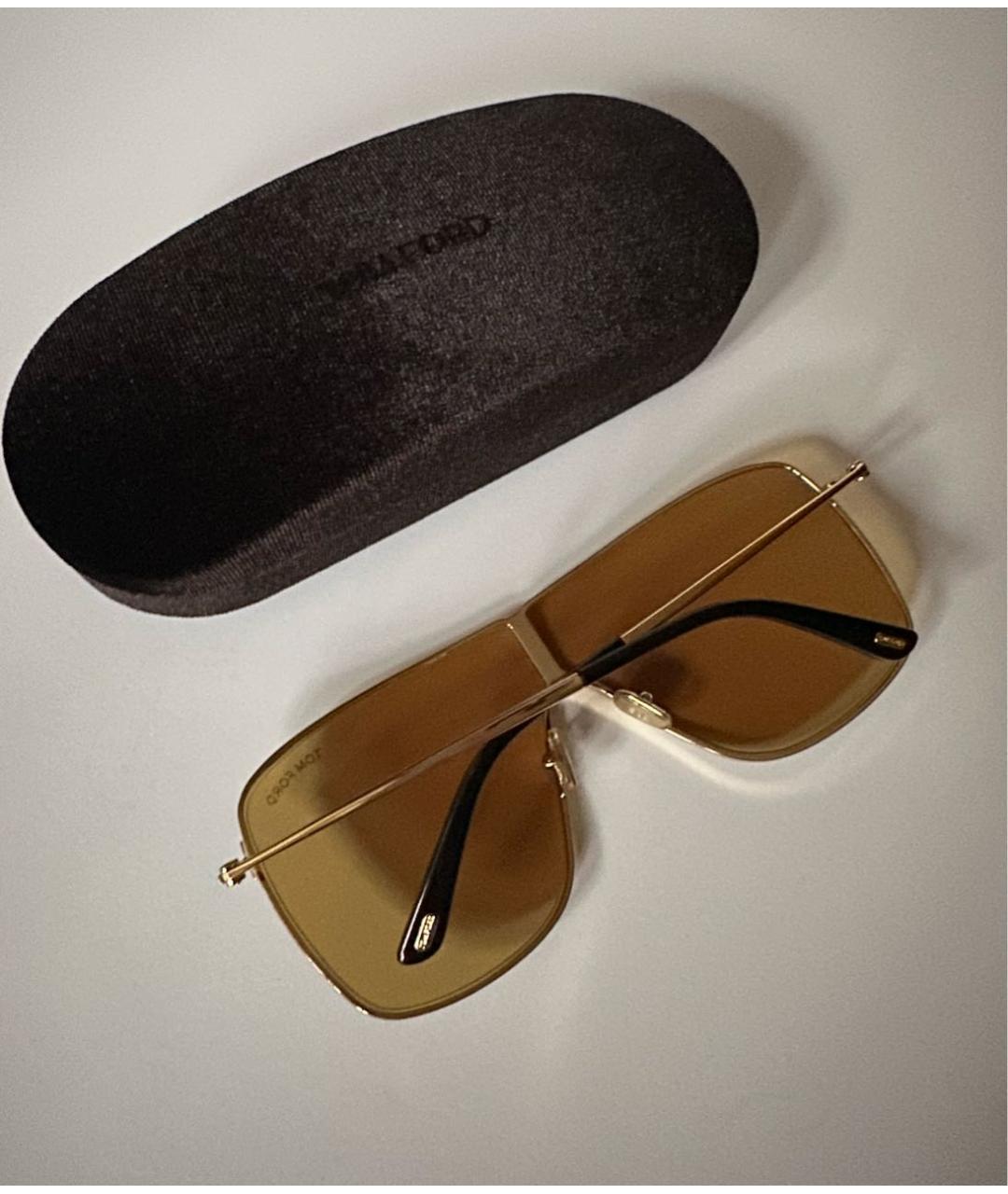 TOM FORD Желтые металлические солнцезащитные очки, фото 5