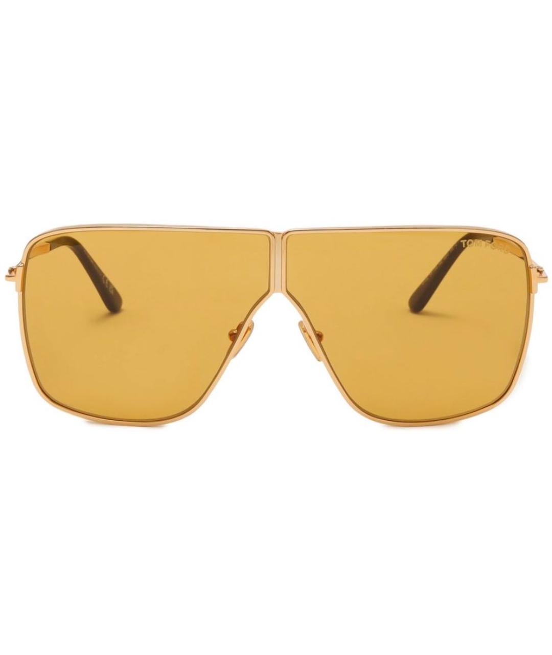 TOM FORD Желтые металлические солнцезащитные очки, фото 1