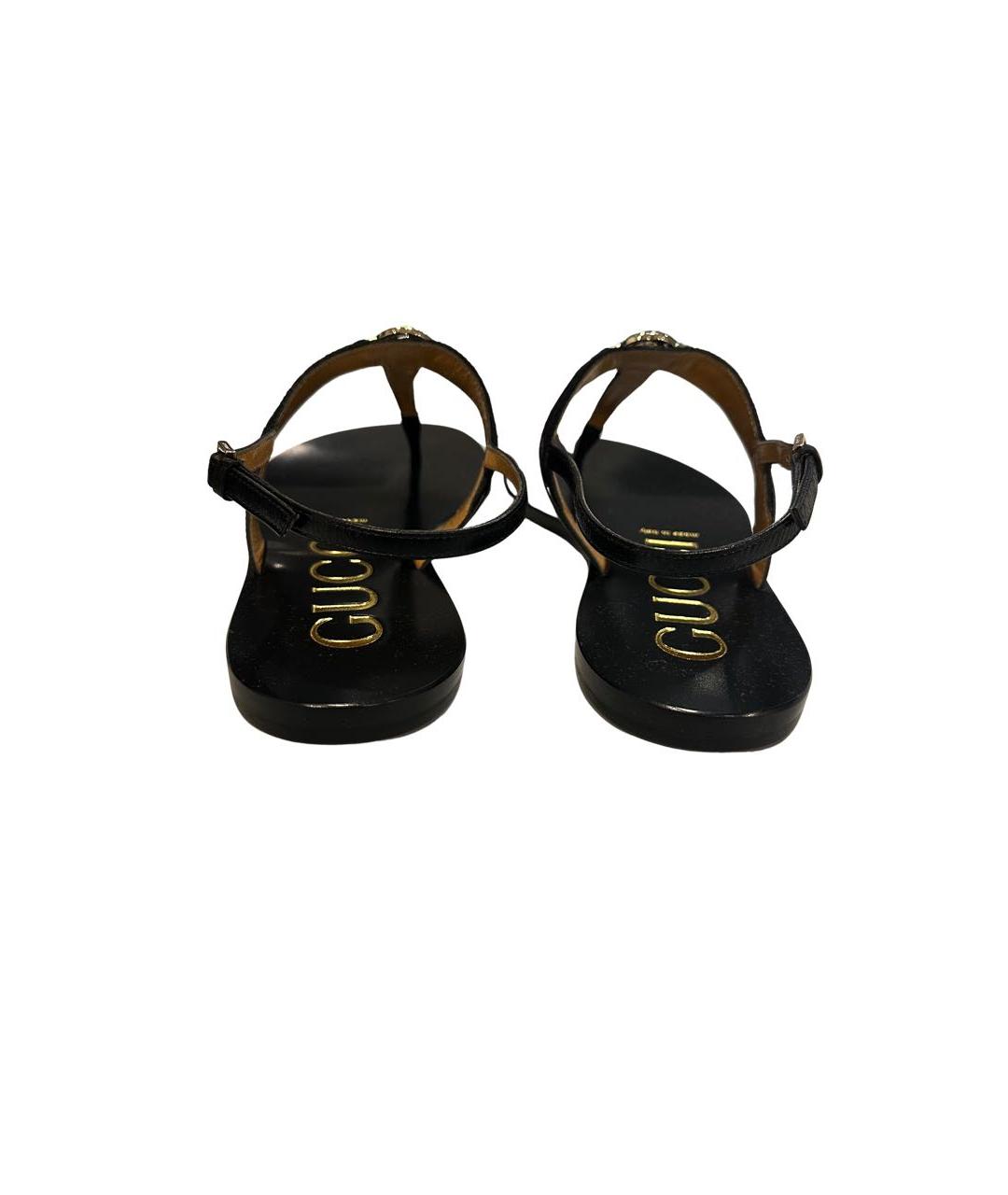 GUCCI Черные кожаные сандалии, фото 3