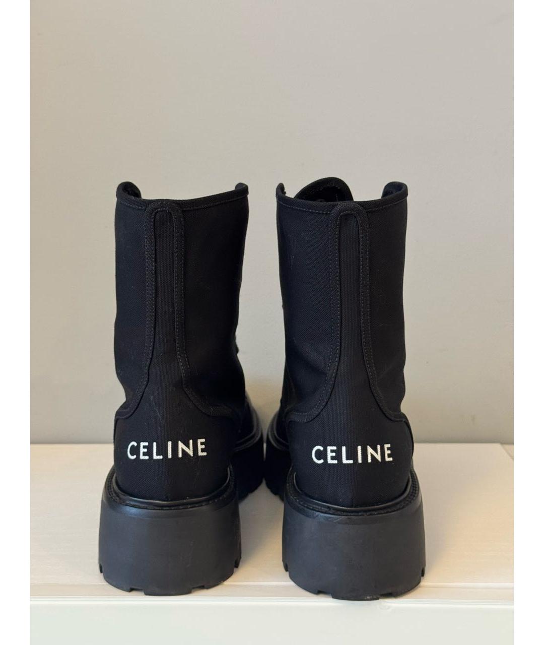 CELINE Черные текстильные ботинки, фото 3