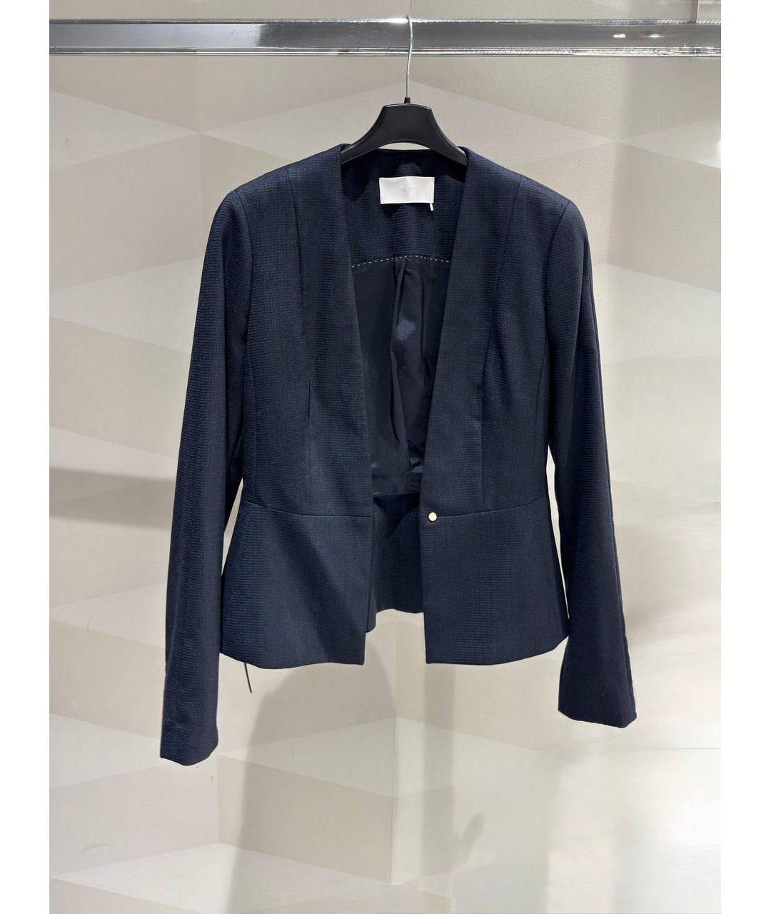 HUGO BOSS Темно-синий шерстяной жакет/пиджак, фото 6