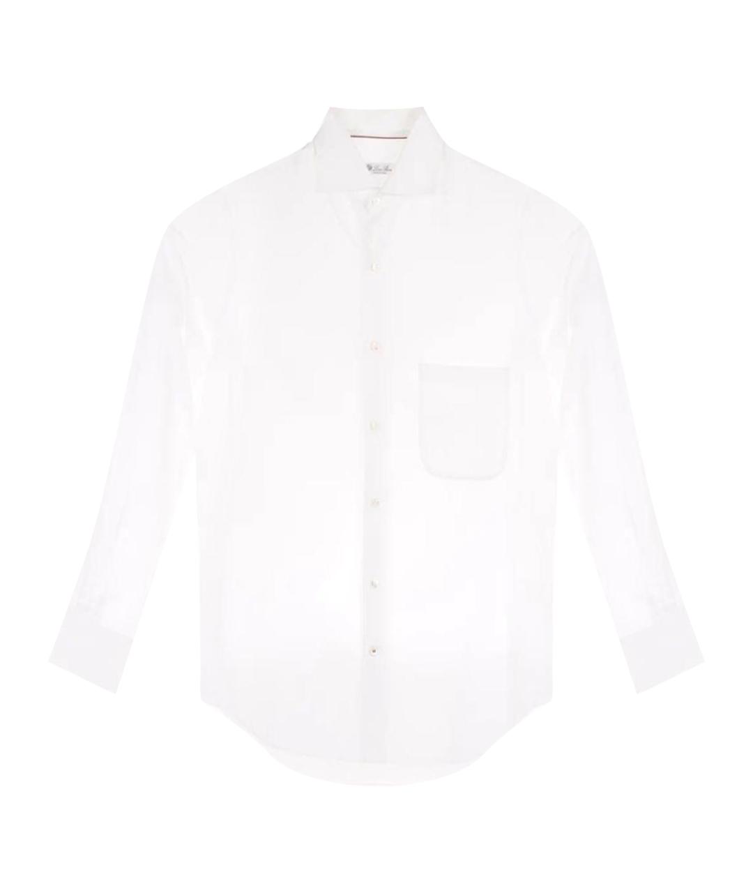 LORO PIANA Белая хлопковая классическая рубашка, фото 1