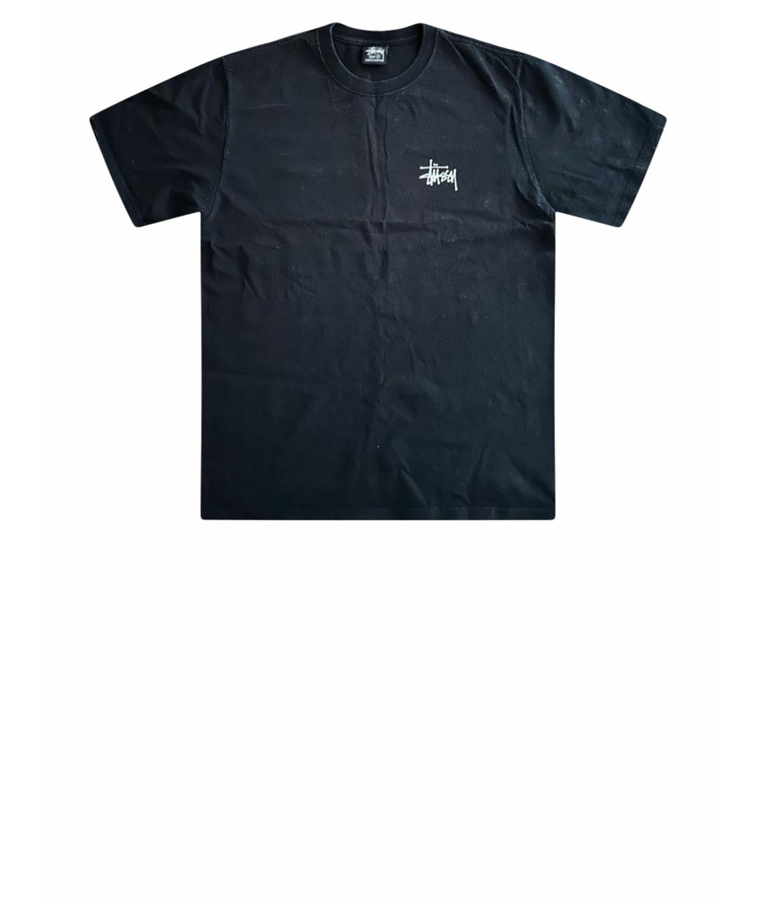 STUSSY Черная хлопковая футболка, фото 1
