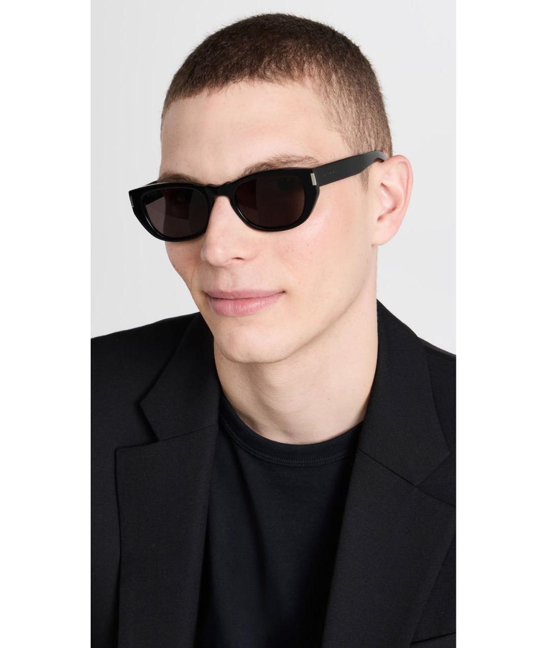SAINT LAURENT Черные пластиковые солнцезащитные очки, фото 3