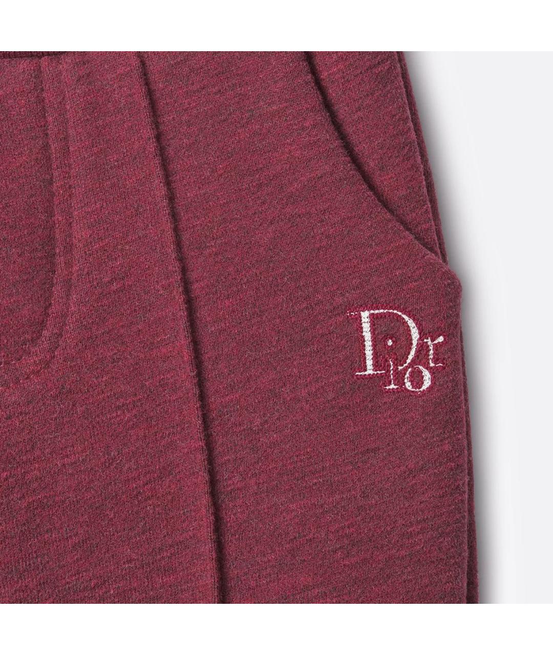 CHRISTIAN DIOR Бордовые хлопковые брюки и шорты, фото 2