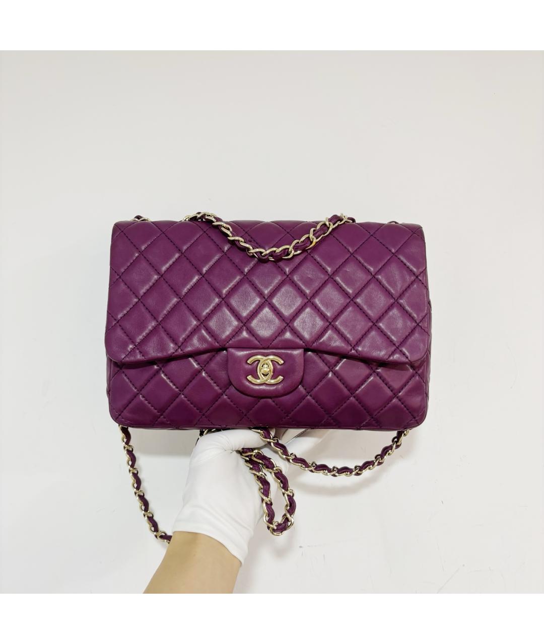 CHANEL Фиолетовая кожаная сумка через плечо, фото 2