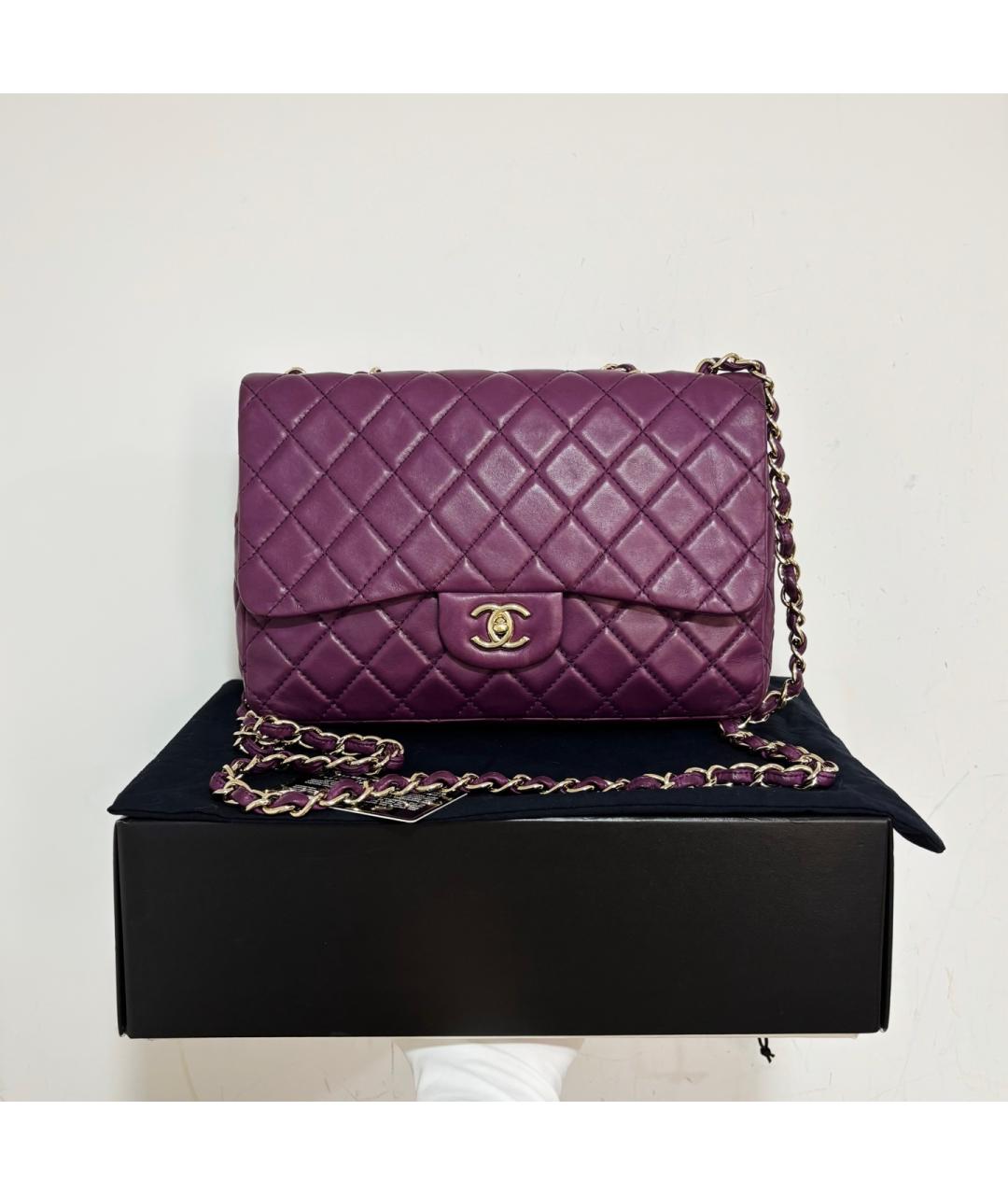 CHANEL Фиолетовая кожаная сумка через плечо, фото 10
