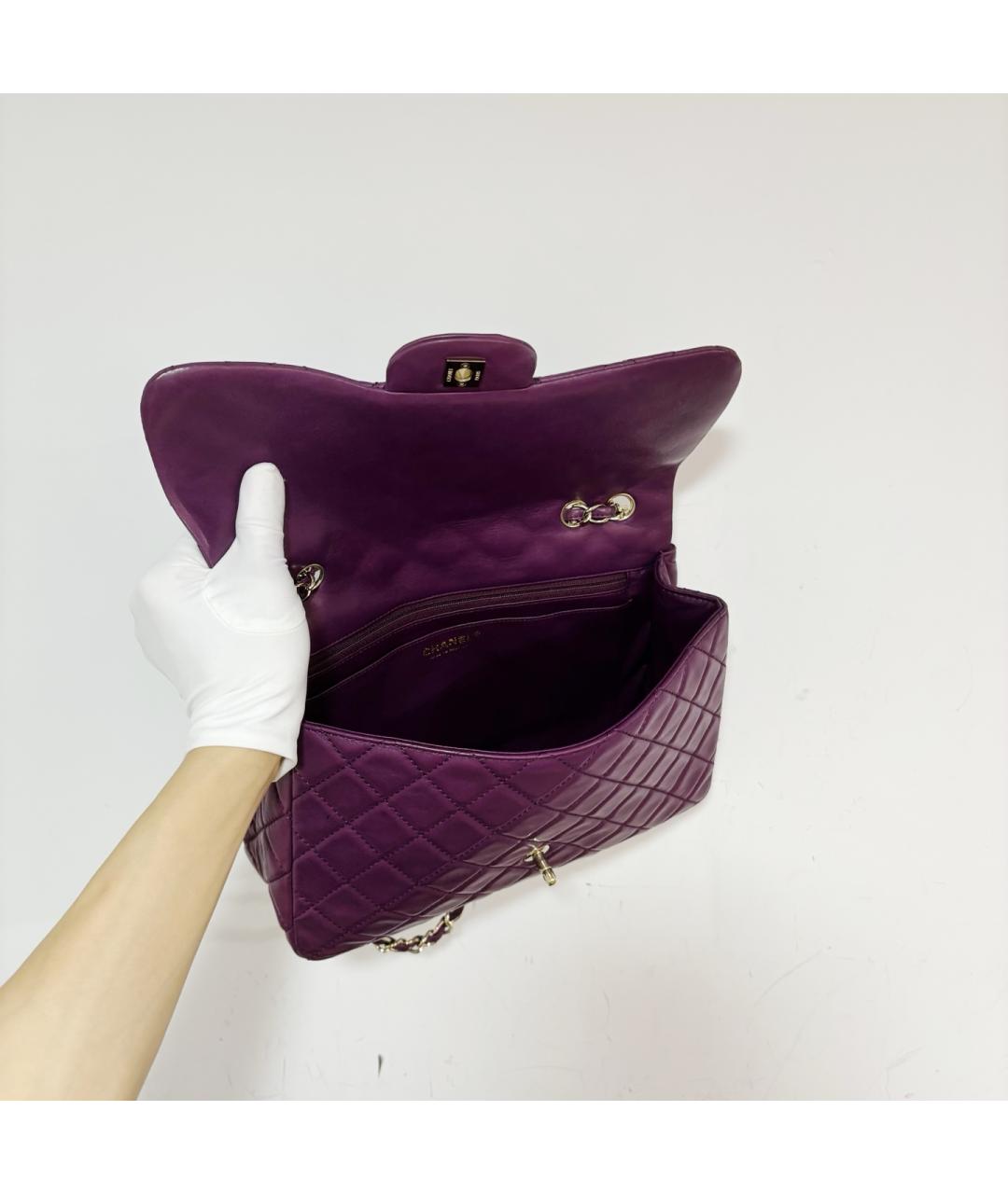 CHANEL Фиолетовая кожаная сумка через плечо, фото 6