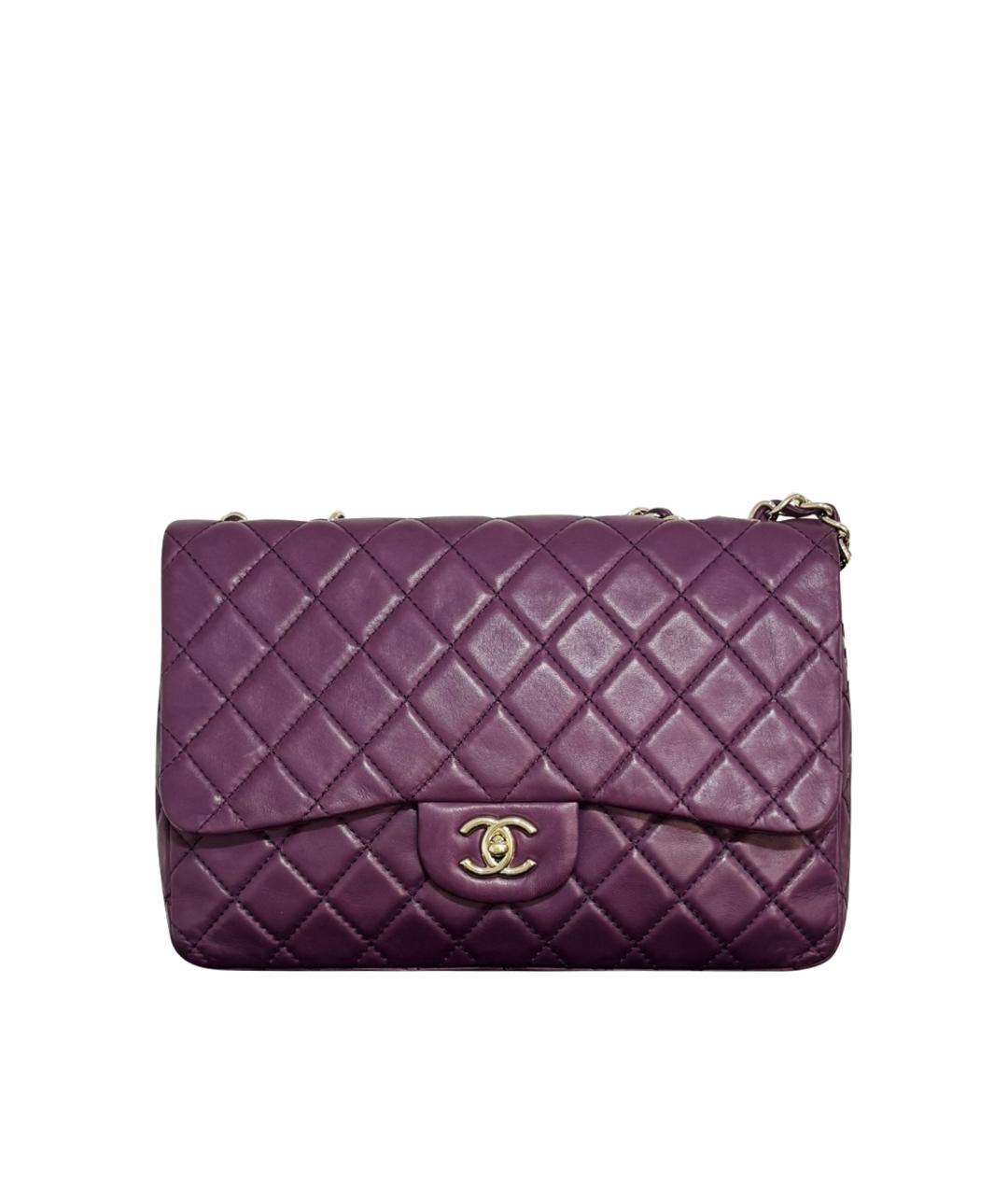 CHANEL Фиолетовая кожаная сумка через плечо, фото 1