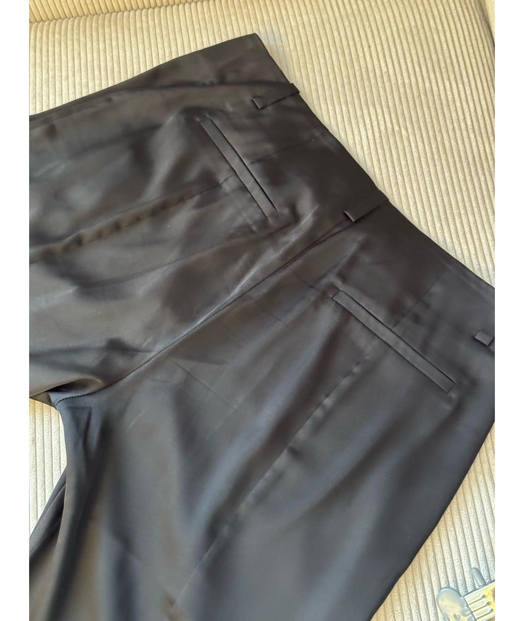 ACNE STUDIOS Черные полиэстеровые брюки широкие, фото 2