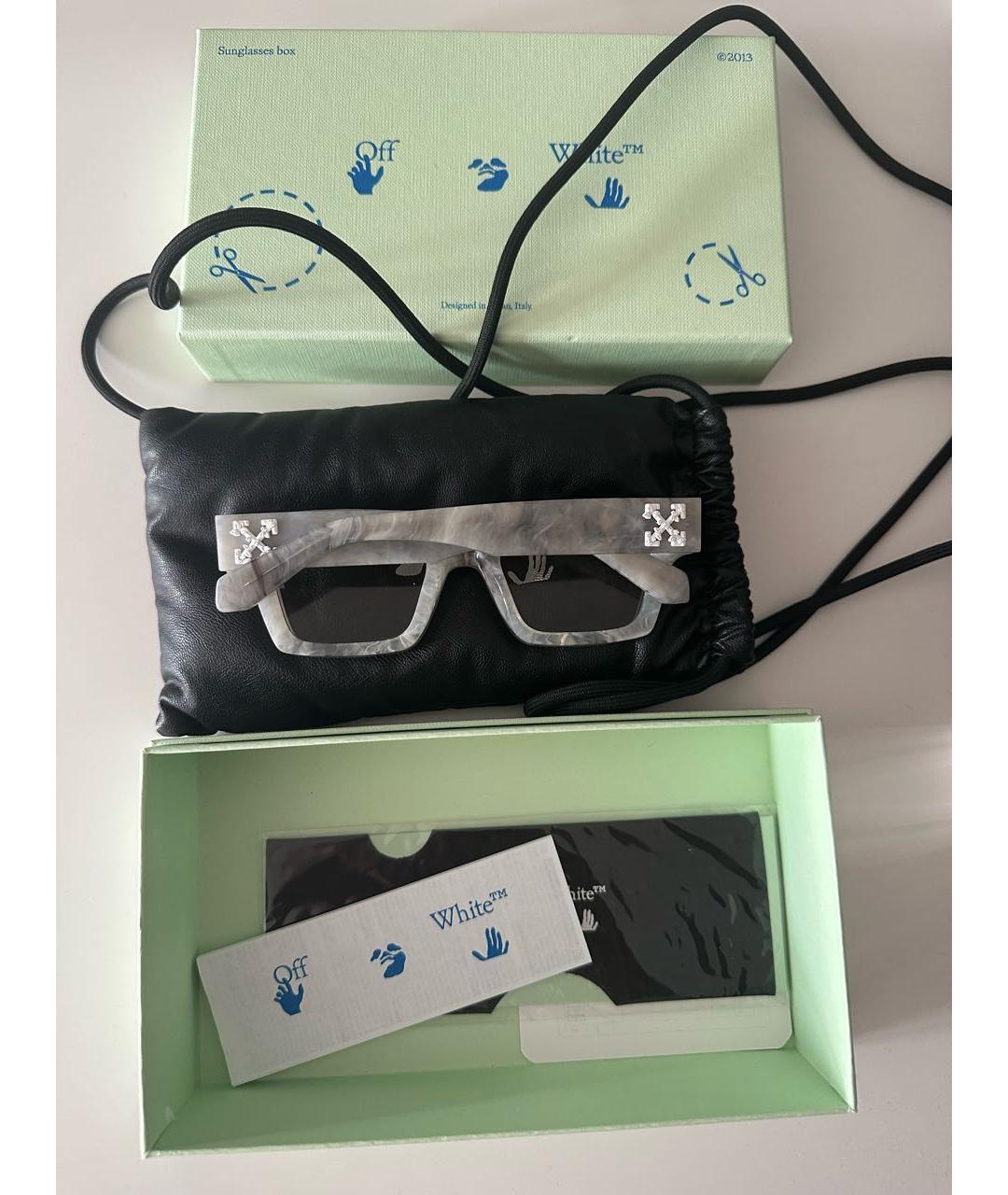 OFF-WHITE Серые пластиковые солнцезащитные очки, фото 3