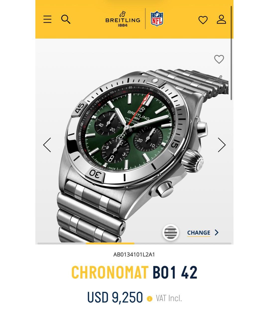 BREITLING Серебряные часы, фото 2