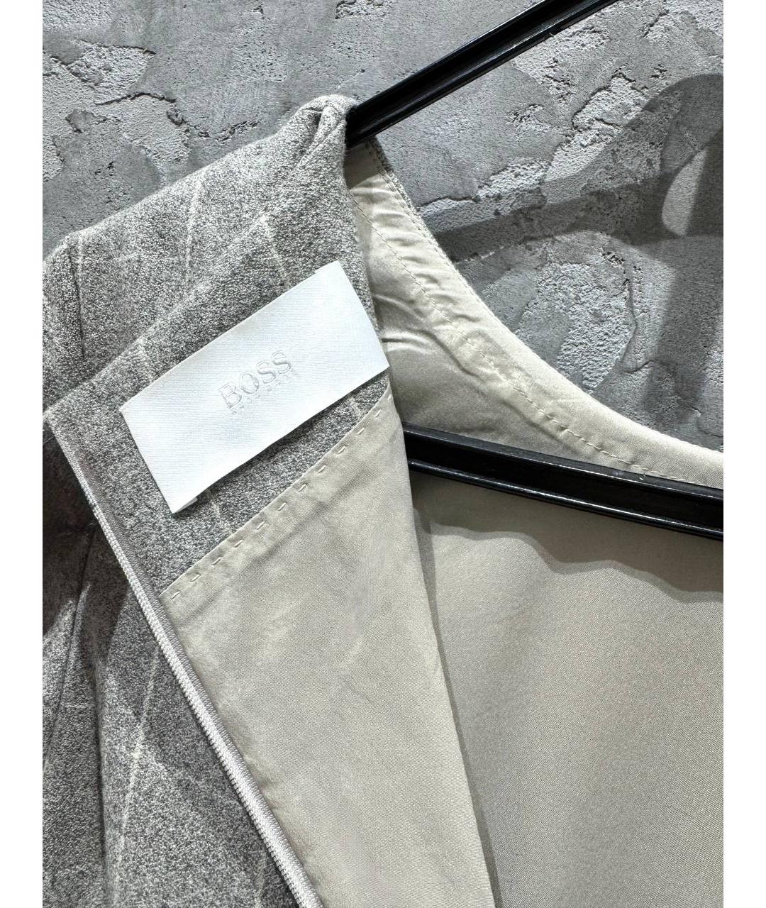 HUGO BOSS Серое шерстяное повседневное платье, фото 3