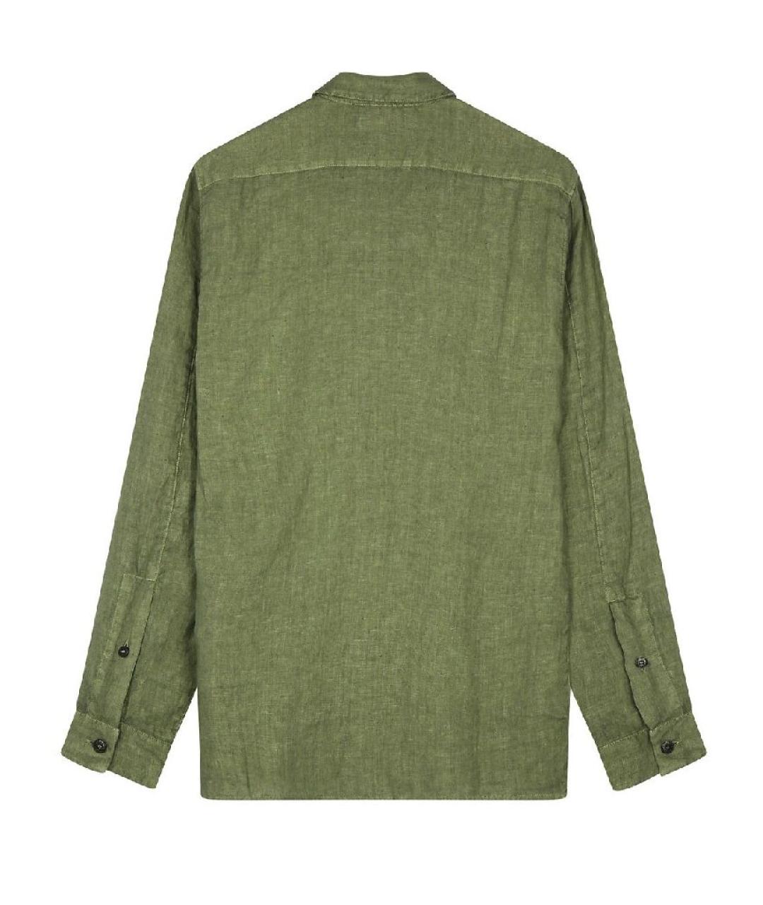 STONE ISLAND Хаки льняная кэжуал рубашка, фото 2