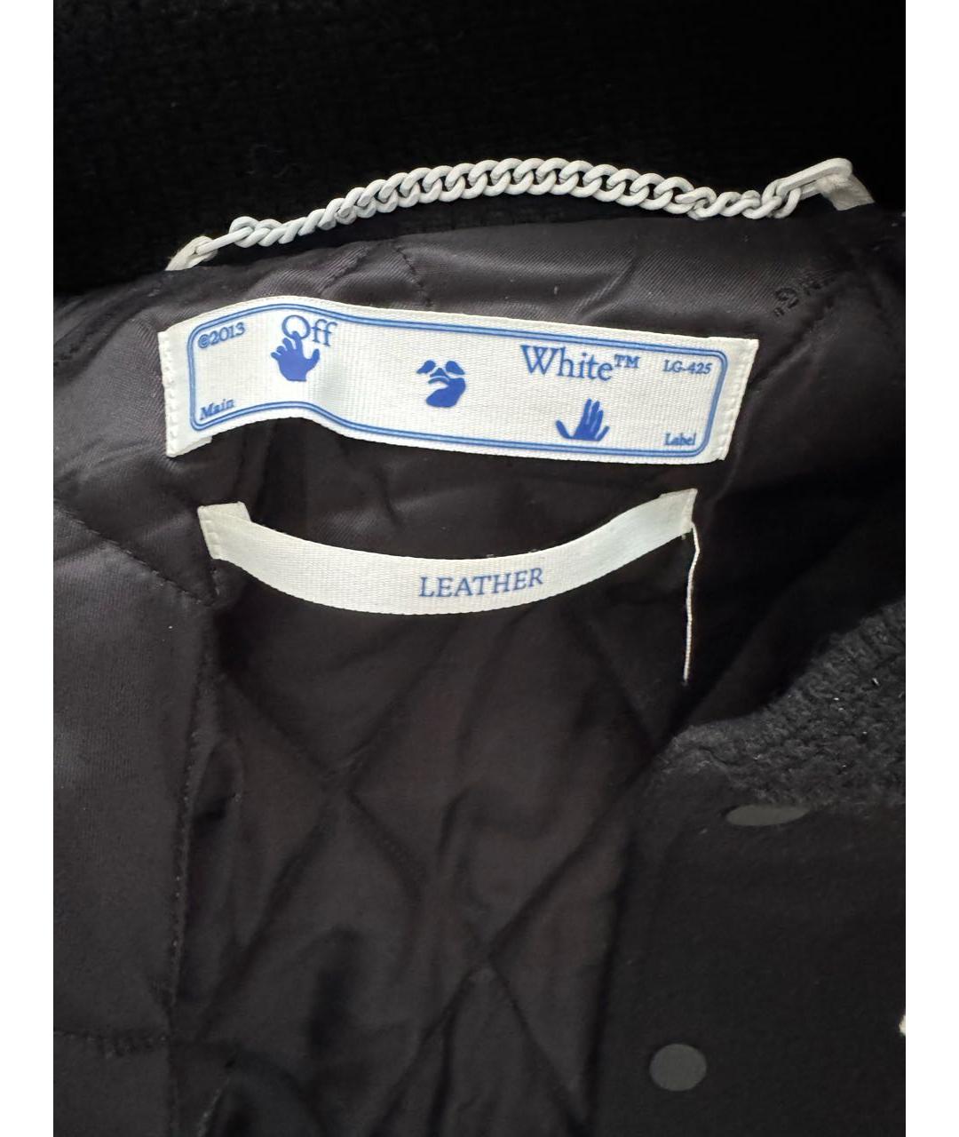 OFF-WHITE Черная кожаная куртка, фото 3