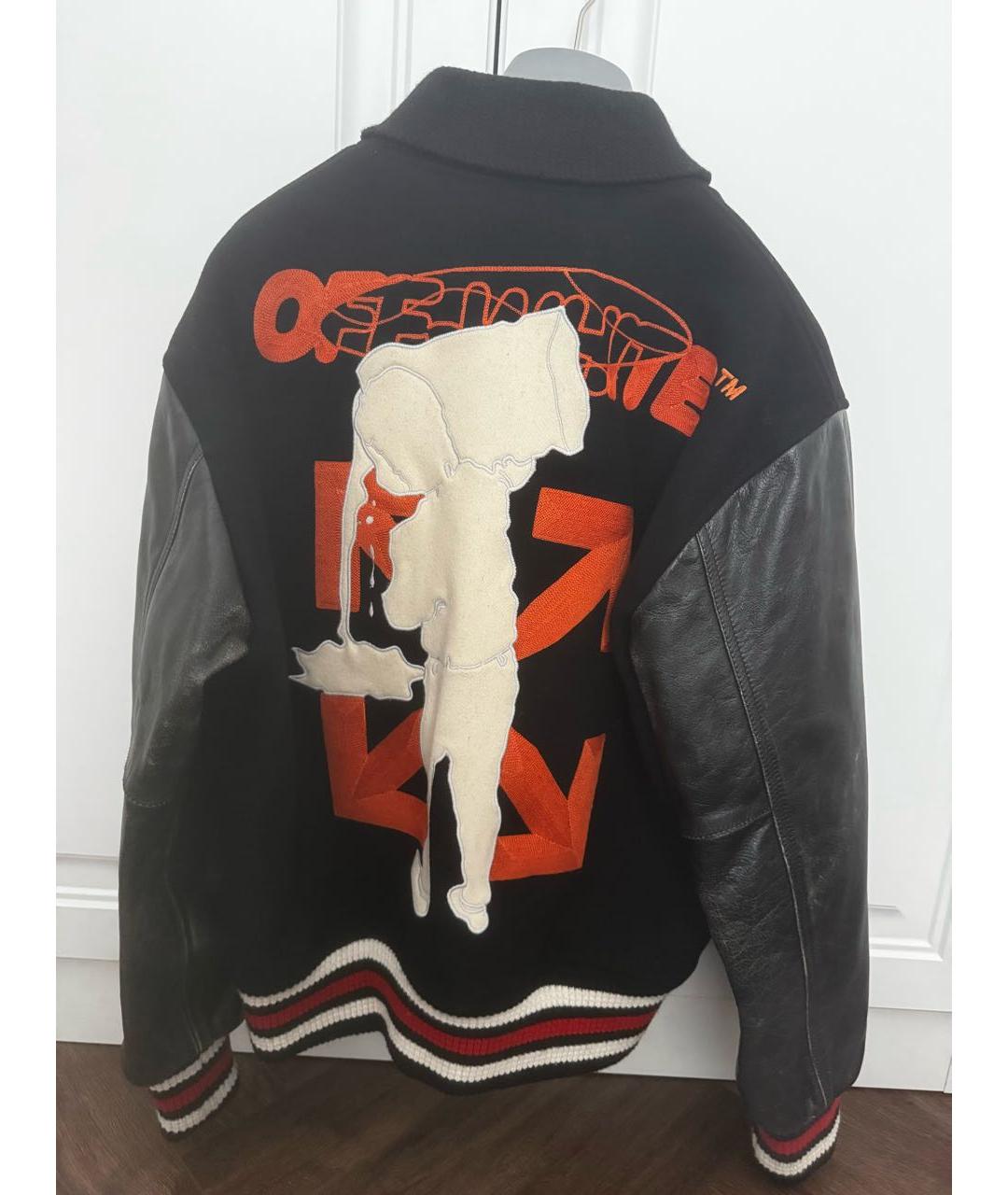 OFF-WHITE Черная кожаная куртка, фото 2