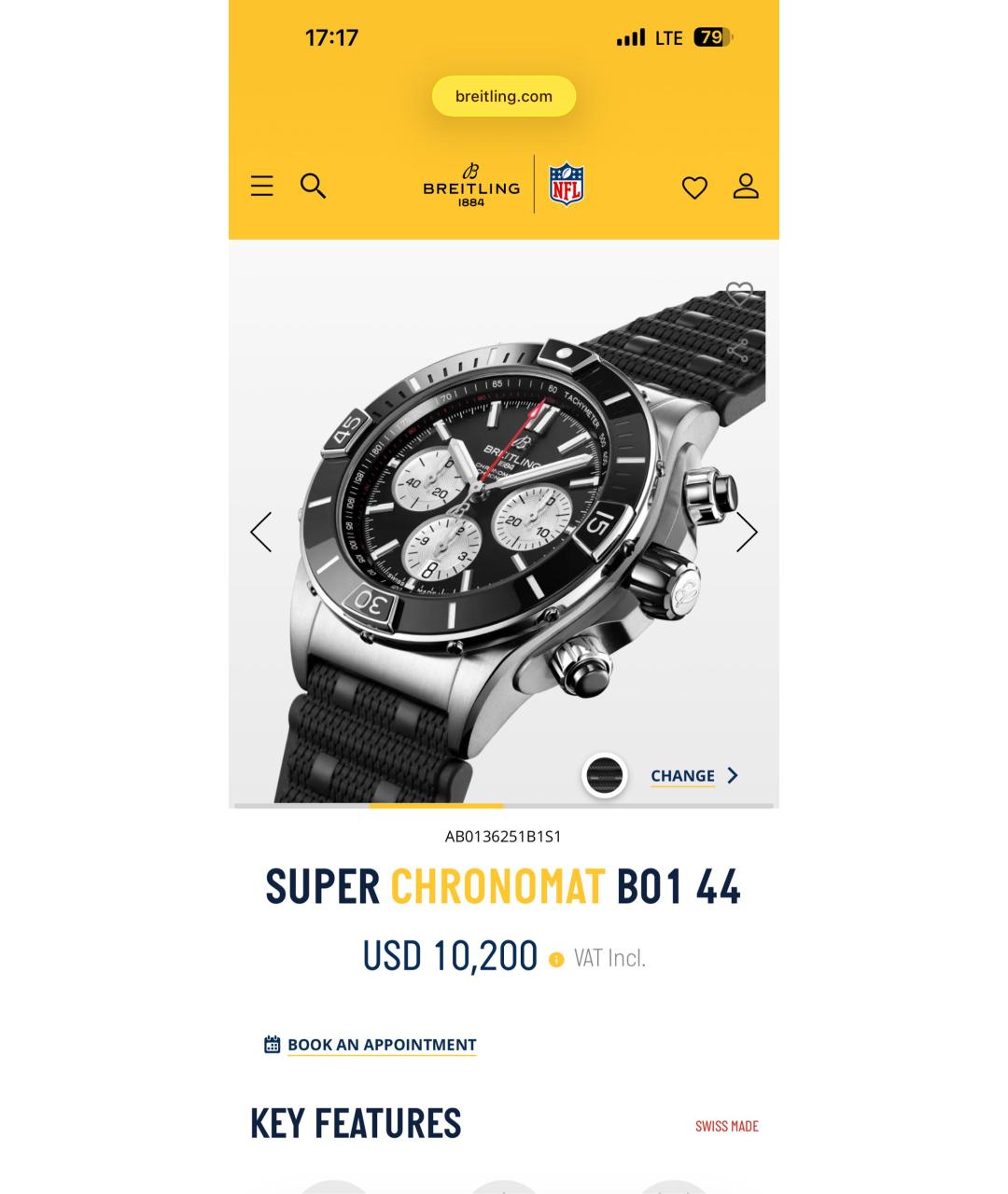 BREITLING Черные часы, фото 2