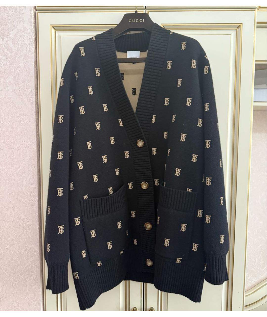 BURBERRY Черный шерстяной кардиган, фото 5