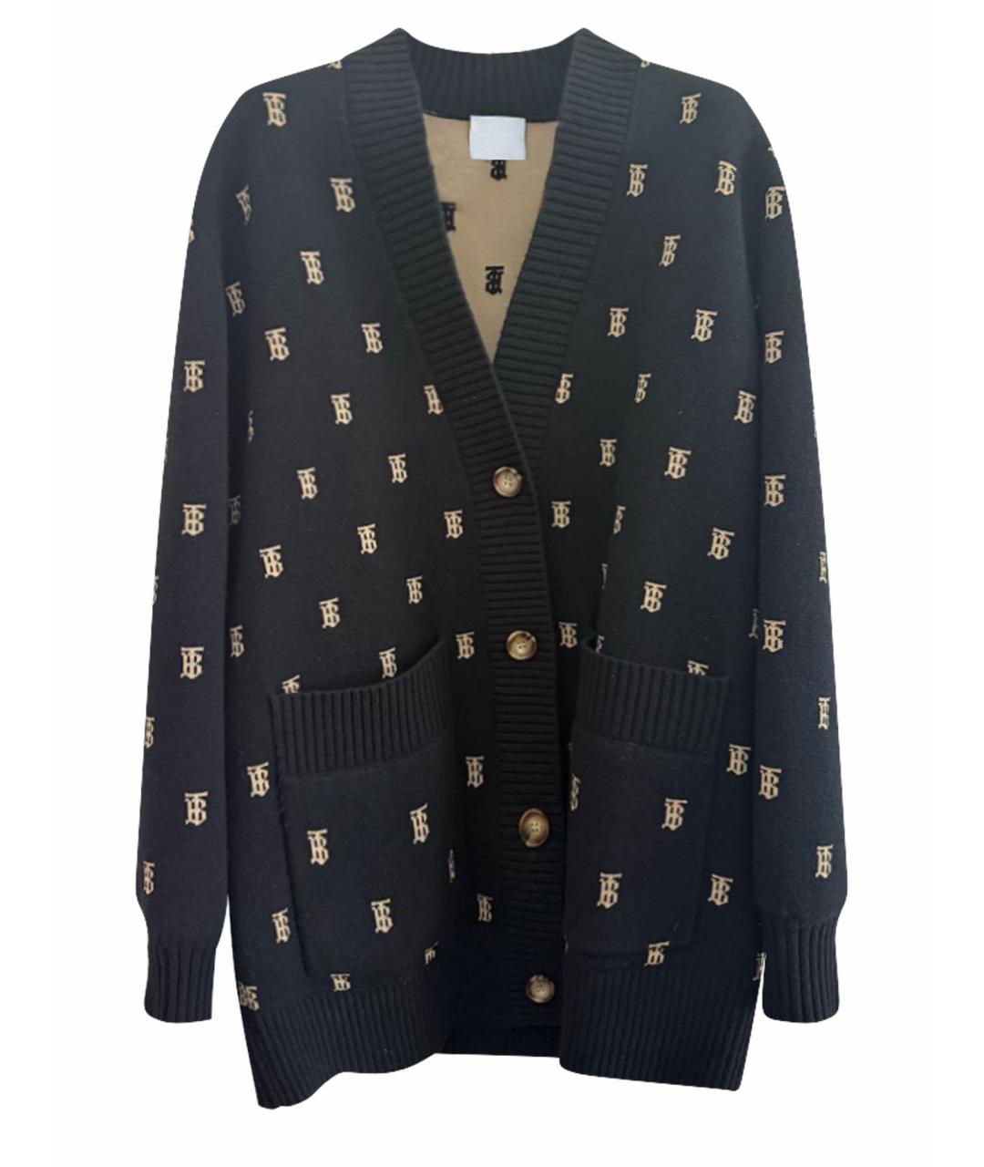 BURBERRY Черный шерстяной кардиган, фото 1