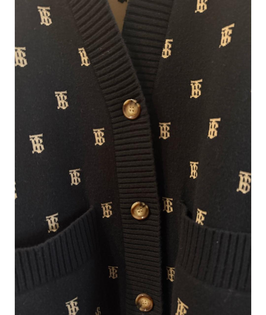 BURBERRY Черный шерстяной кардиган, фото 4