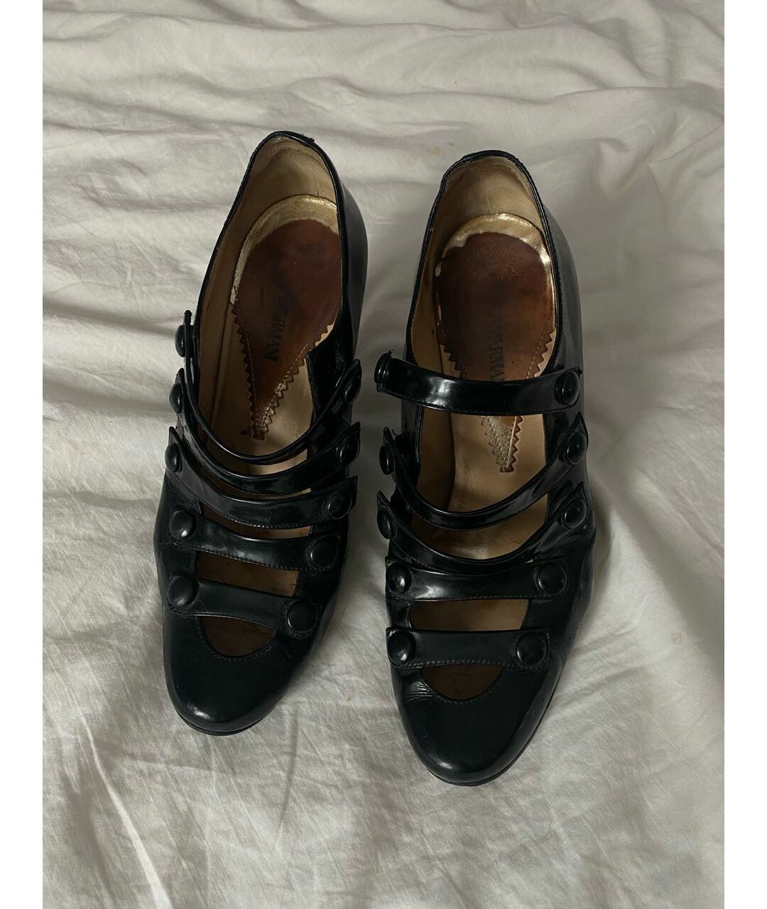 EMPORIO ARMANI VINTAGE Черные кожаные туфли, фото 2