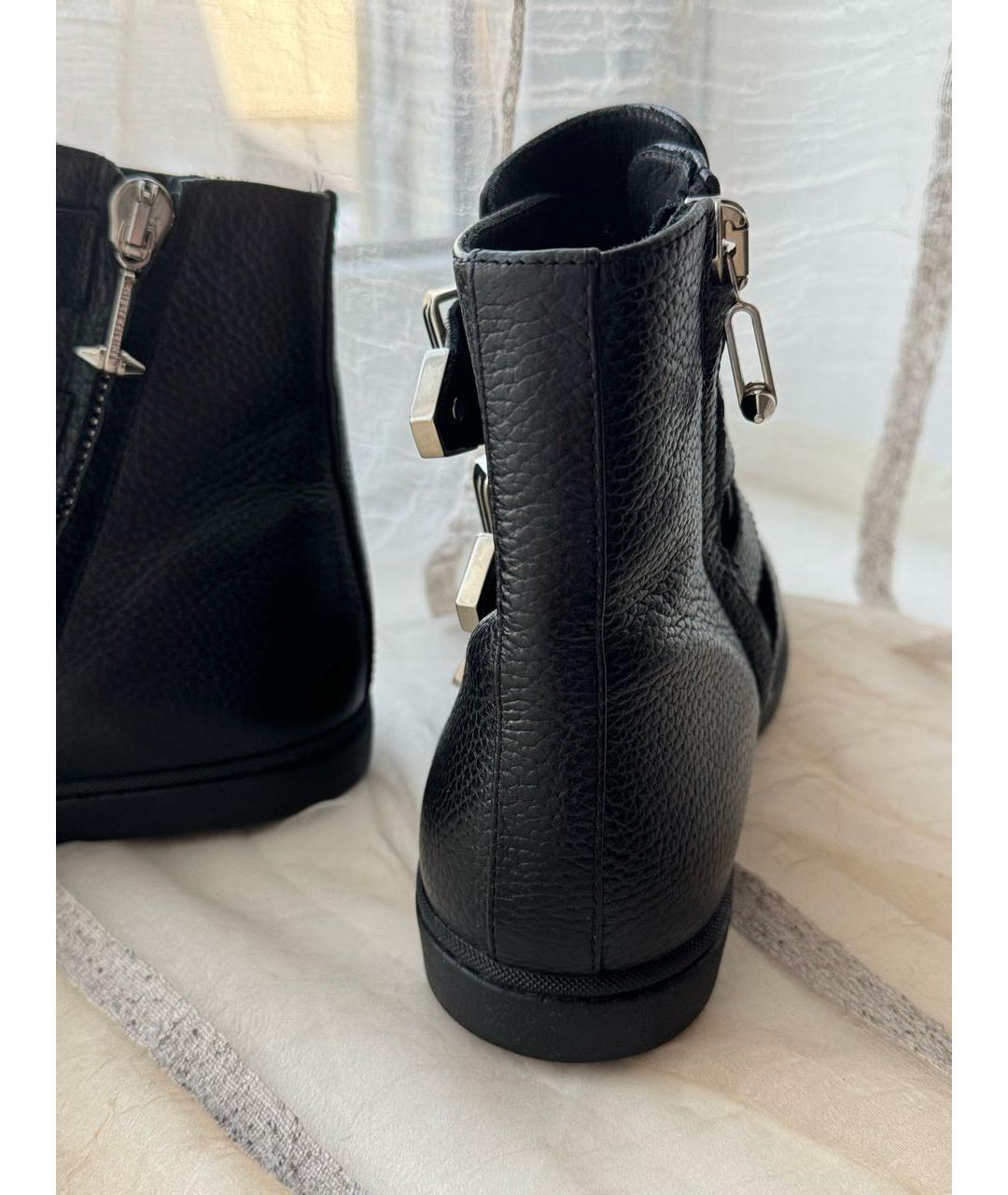 PHILIPP PLEIN Черные кожаные ботинки, фото 3