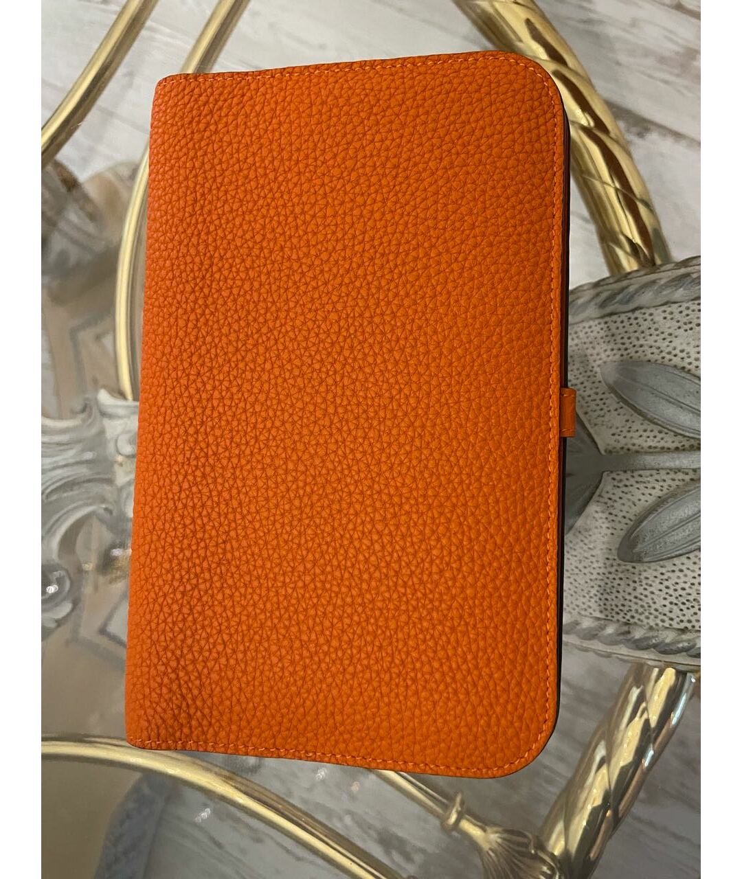 HERMES PRE-OWNED Оранжевый кожаный кошелек, фото 6