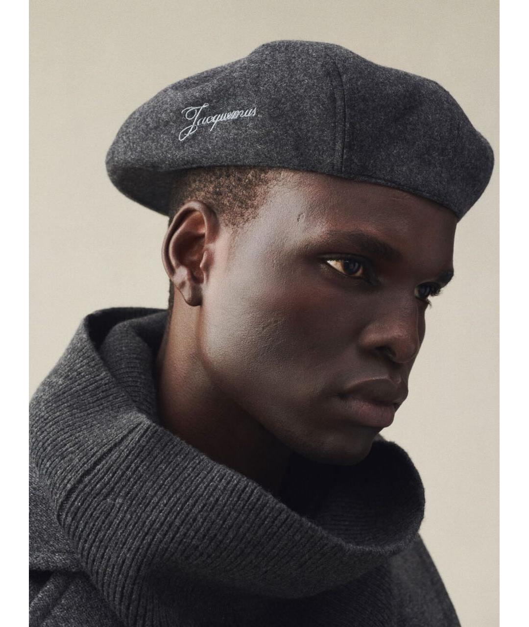 JACQUEMUS Серая шерстяная кепка, фото 2