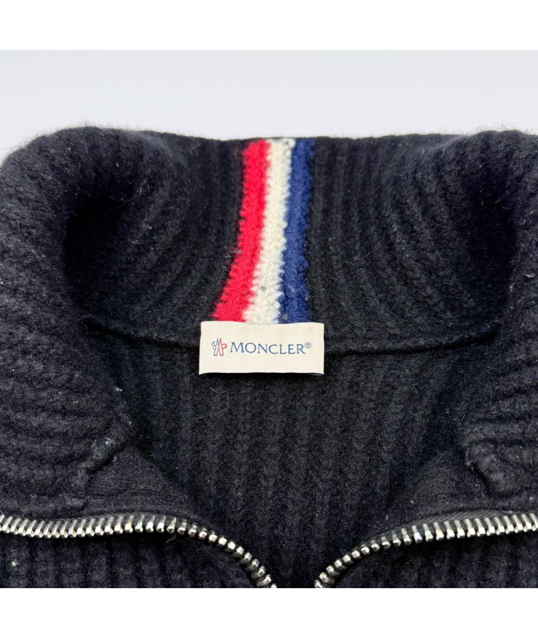 MONCLER Темно-синий шерстяной джемпер / свитер, фото 3