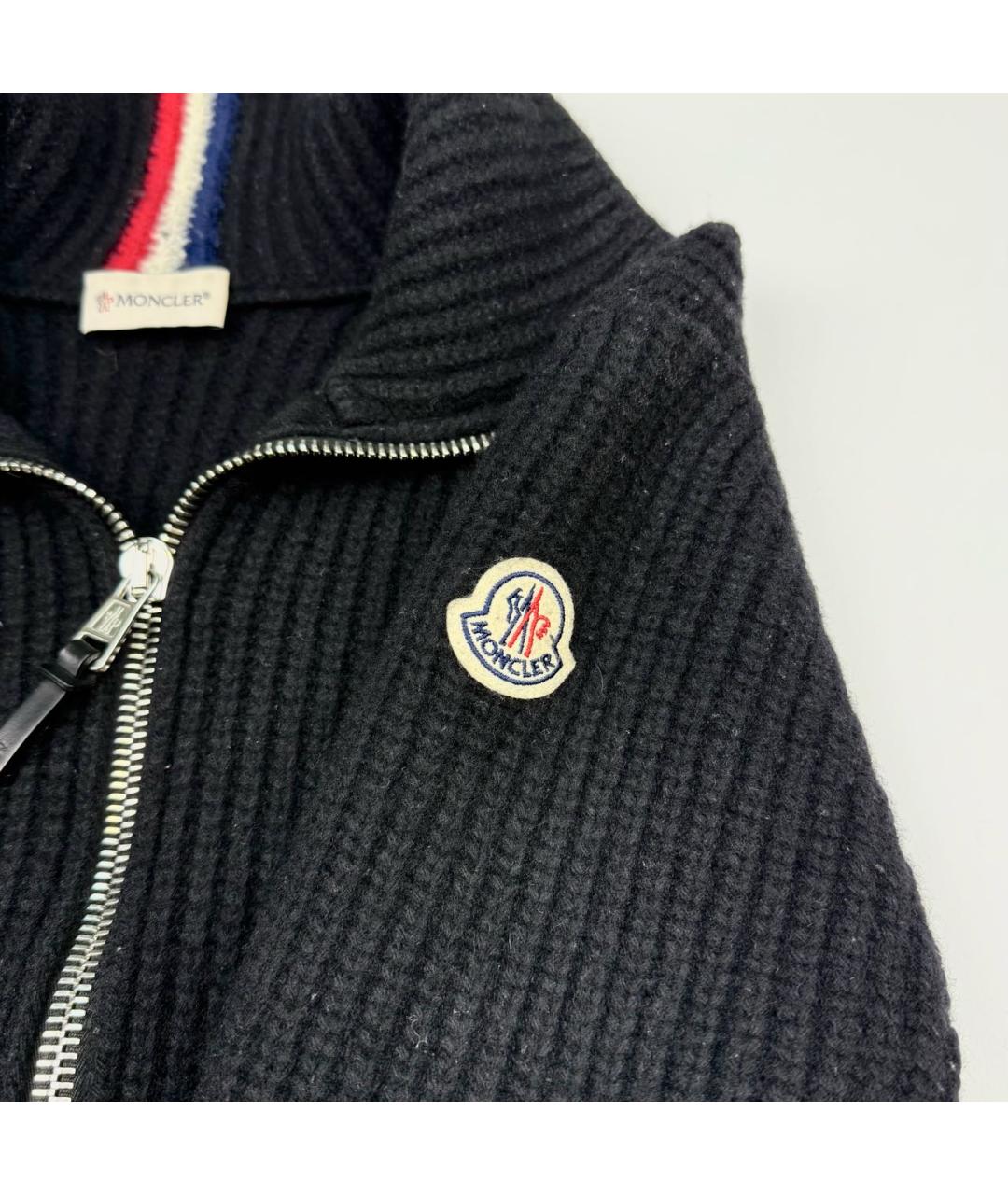 MONCLER Темно-синий шерстяной джемпер / свитер, фото 4