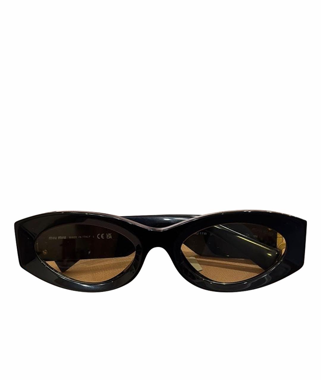 MIU MIU Черные пластиковые солнцезащитные очки, фото 1