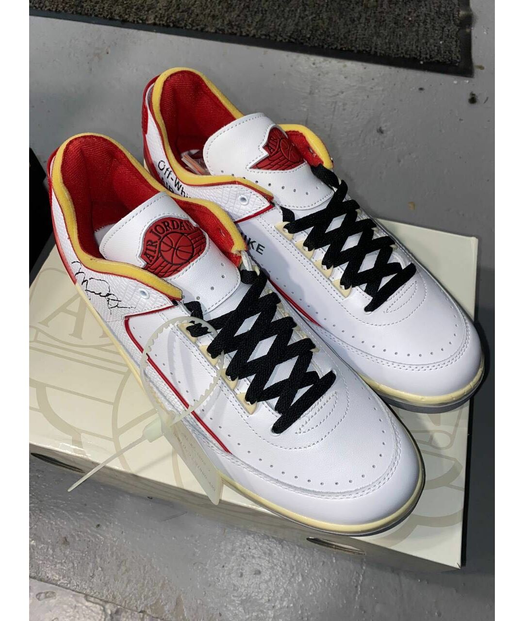 NIKE X OFF-WHITE Белые кожаные низкие кроссовки / кеды, фото 2