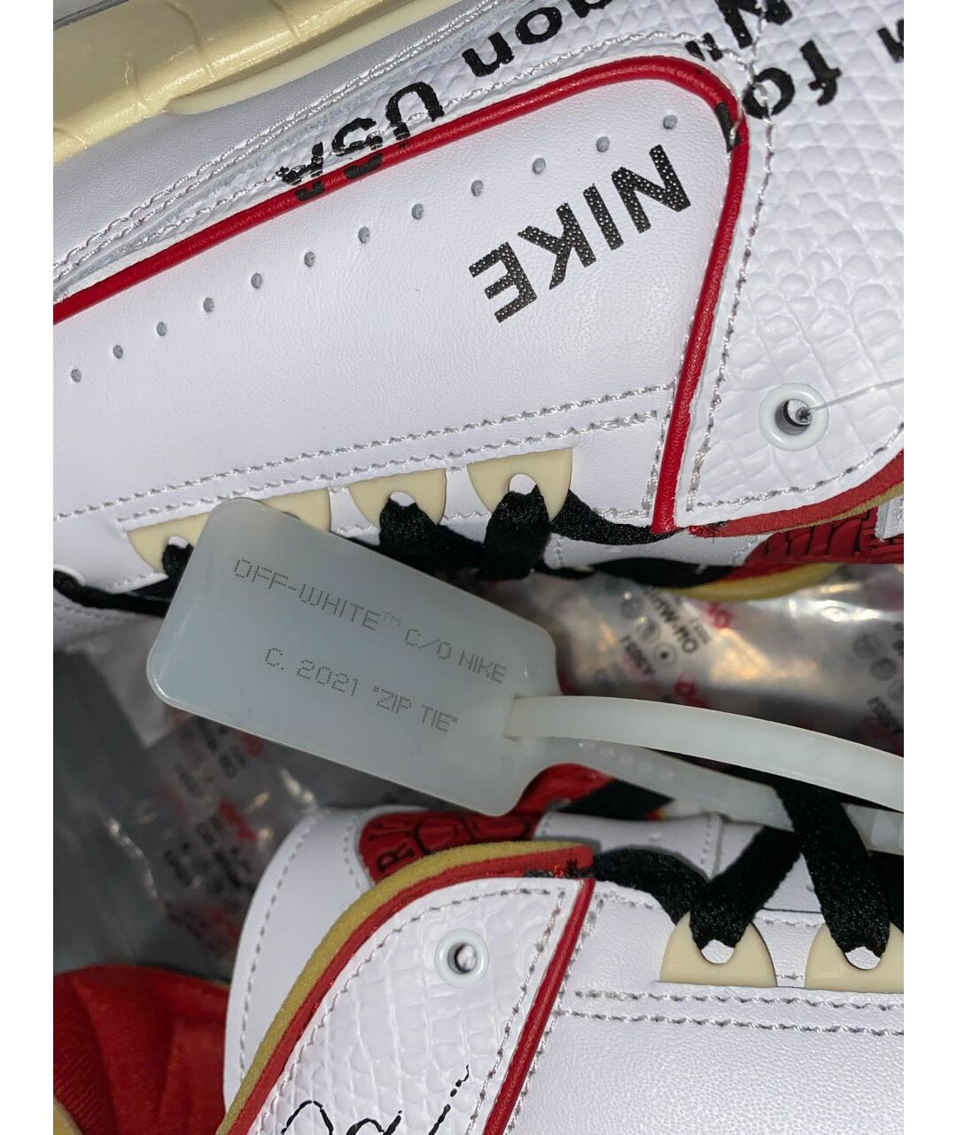 NIKE X OFF-WHITE Белые кожаные низкие кроссовки / кеды, фото 8