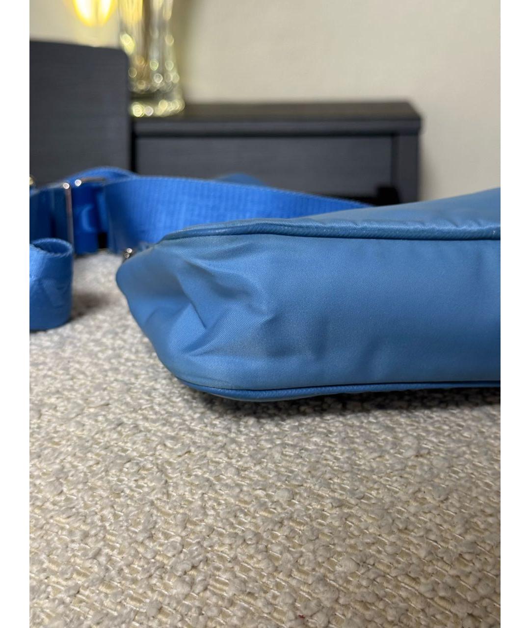 PRADA Голубая синтетическая сумка через плечо, фото 5