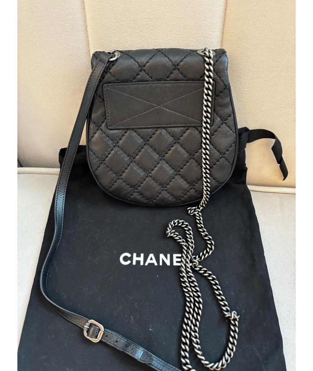 CHANEL Черная кожаная сумка через плечо, фото 3