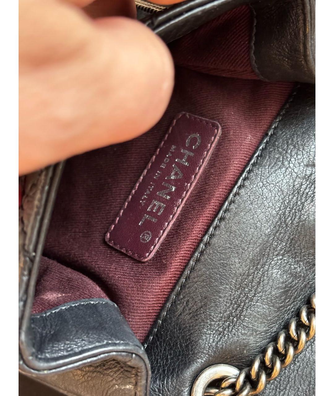 CHANEL Черная кожаная сумка через плечо, фото 6