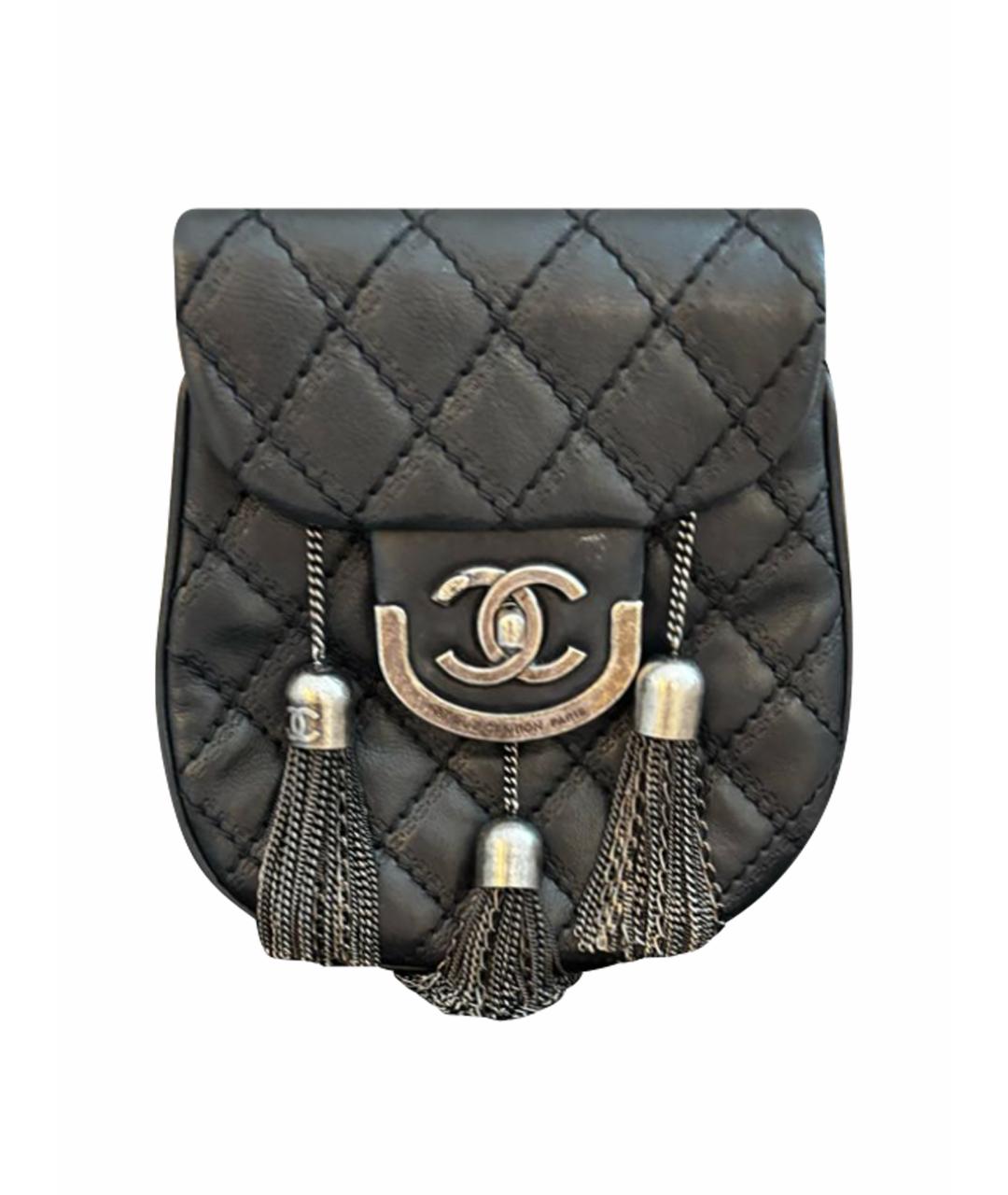 CHANEL Черная кожаная сумка через плечо, фото 1