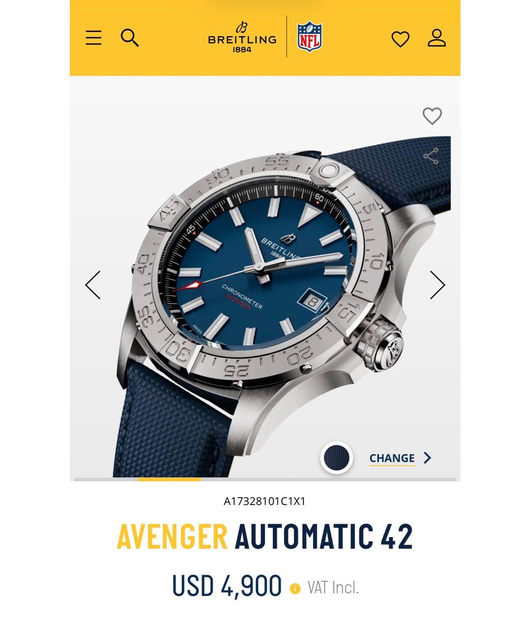 BREITLING Темно-синие часы, фото 2