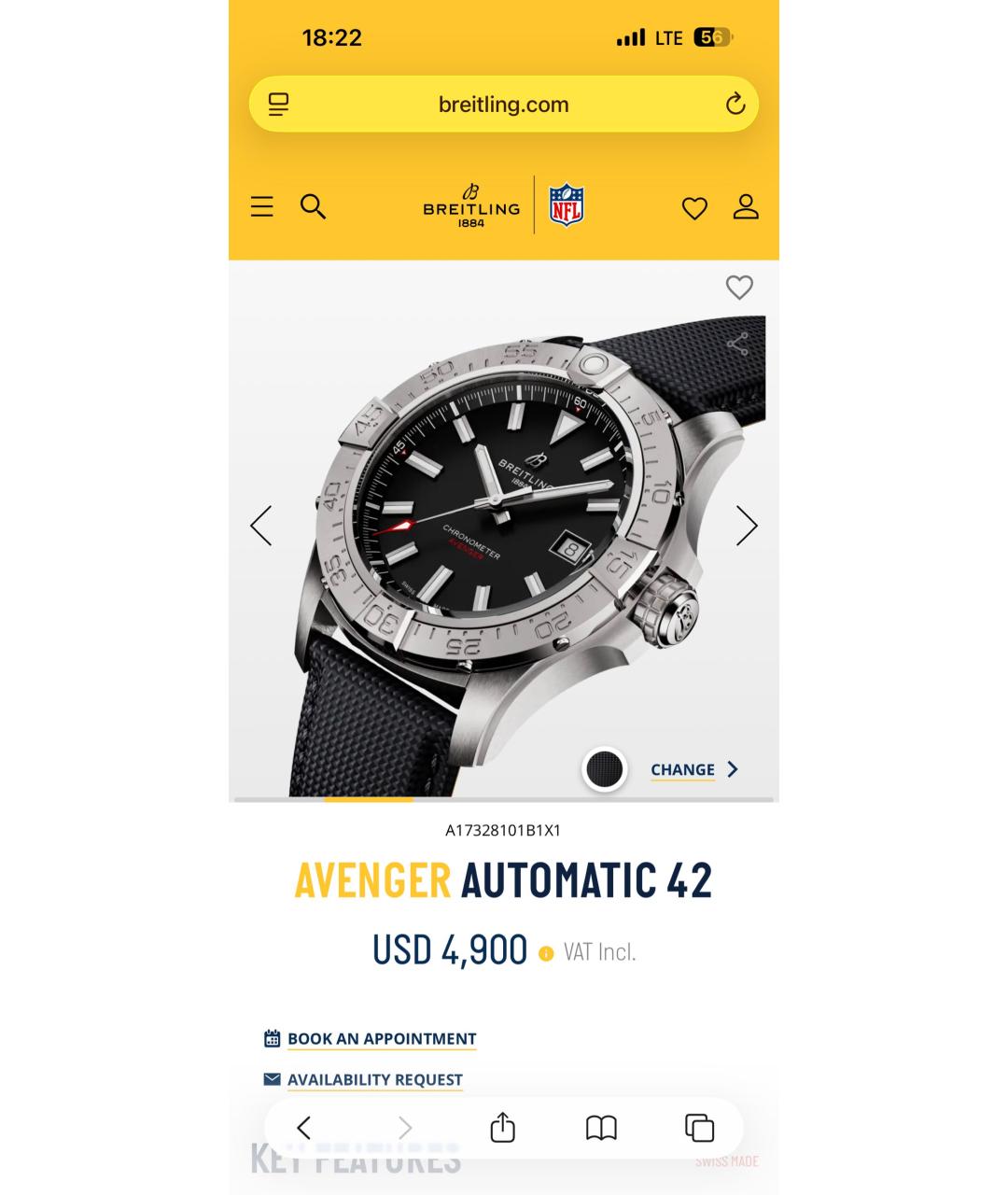 BREITLING Оранжевое часы, фото 2