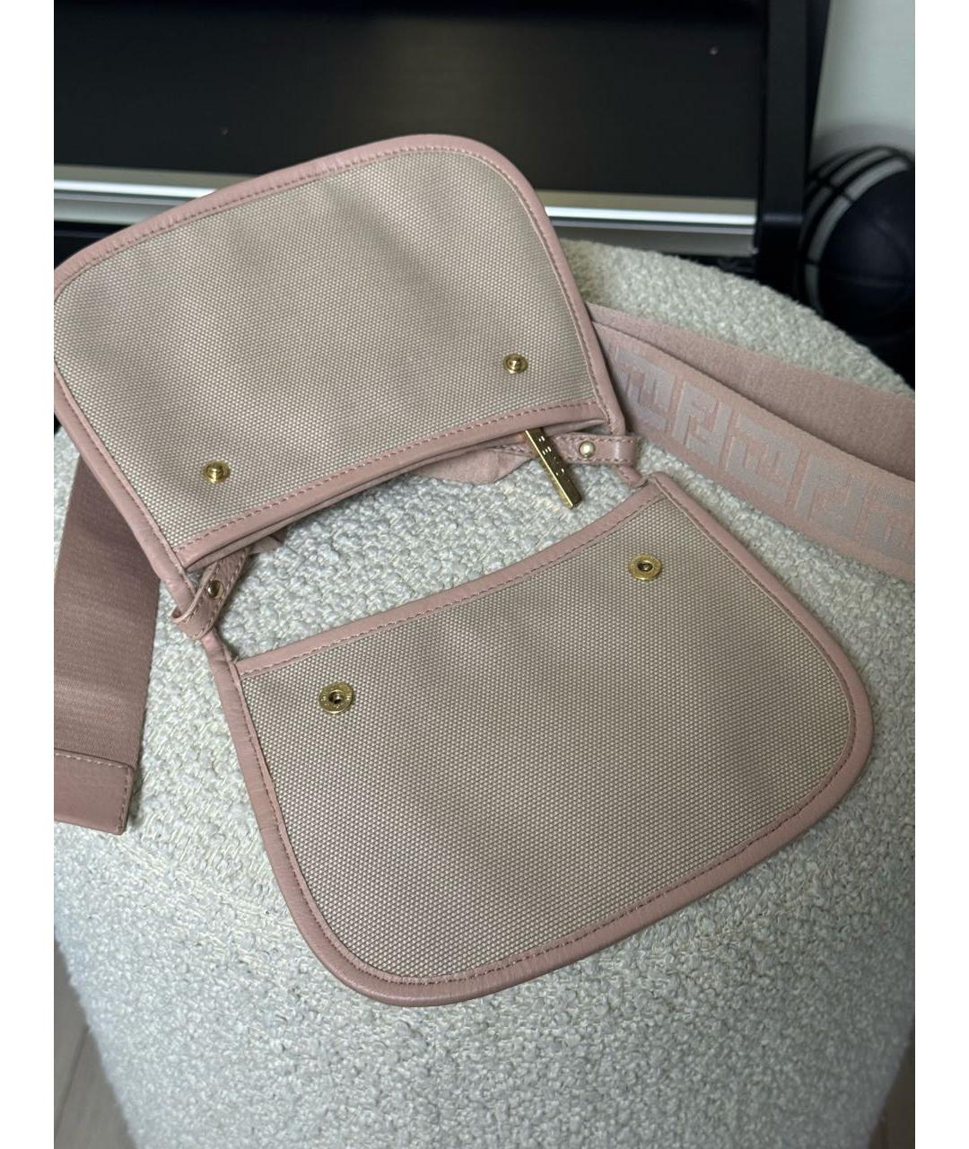 FENDI Розовая кожаная сумка через плечо, фото 3