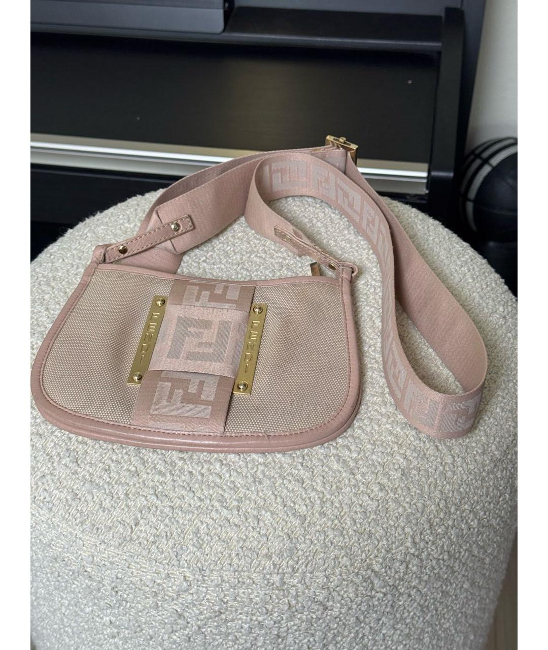 FENDI Розовая кожаная сумка через плечо, фото 2