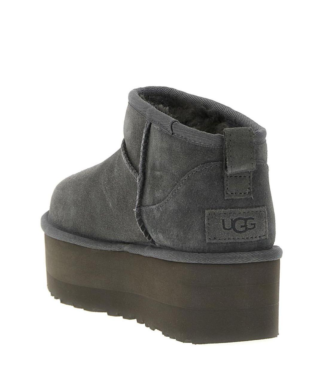 UGG Антрацитовые замшевые мюли, фото 3