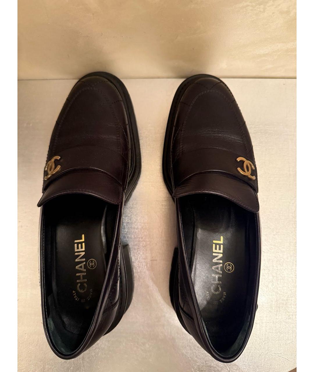 CHANEL Черные кожаные лоферы, фото 2