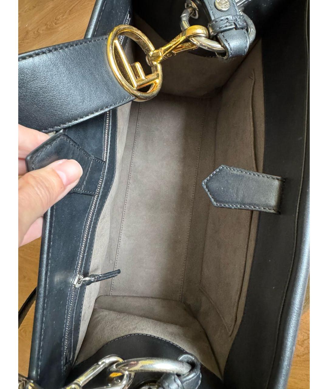 FENDI Черная кожаная сумка через плечо, фото 4