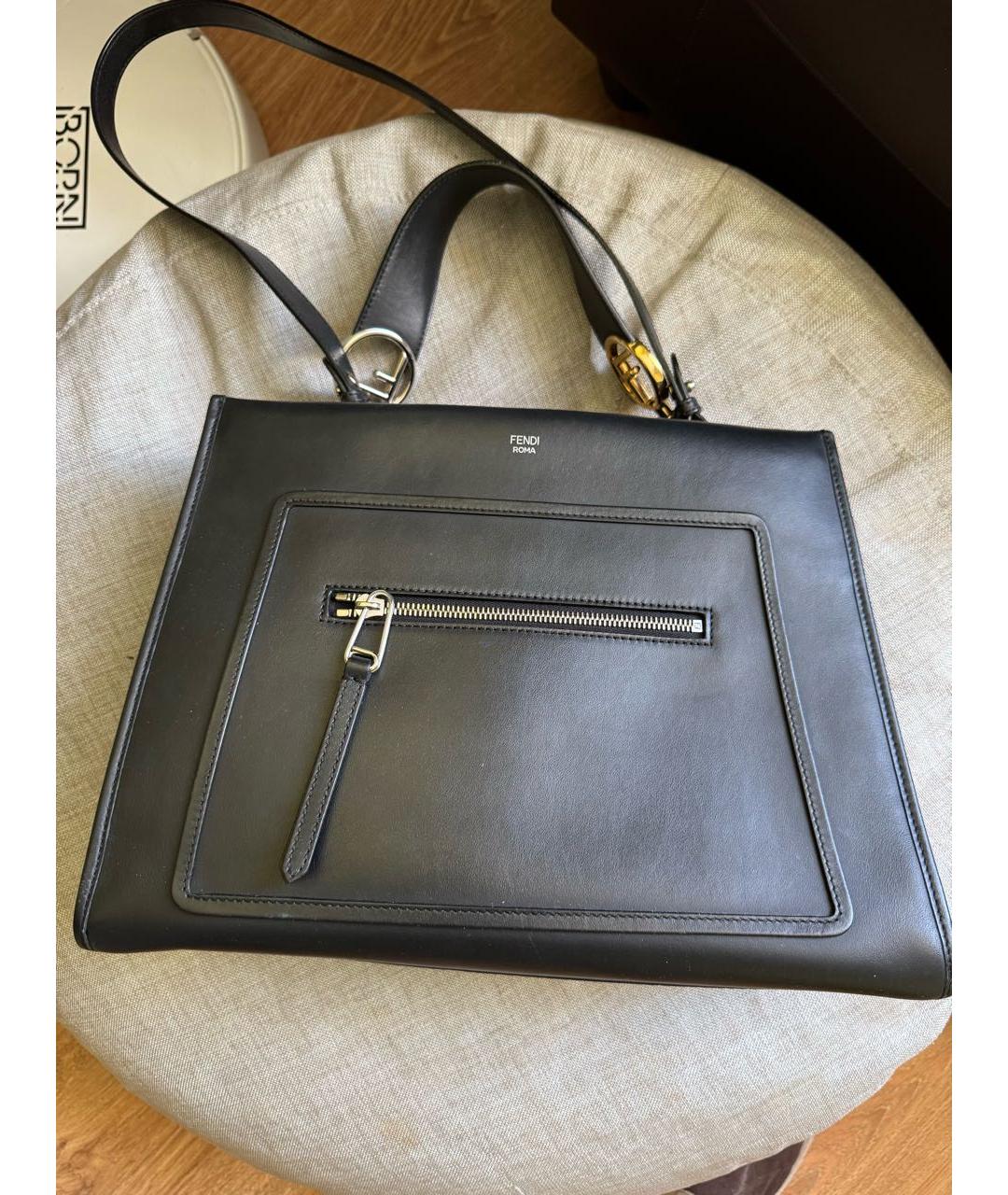 FENDI Черная кожаная сумка через плечо, фото 9