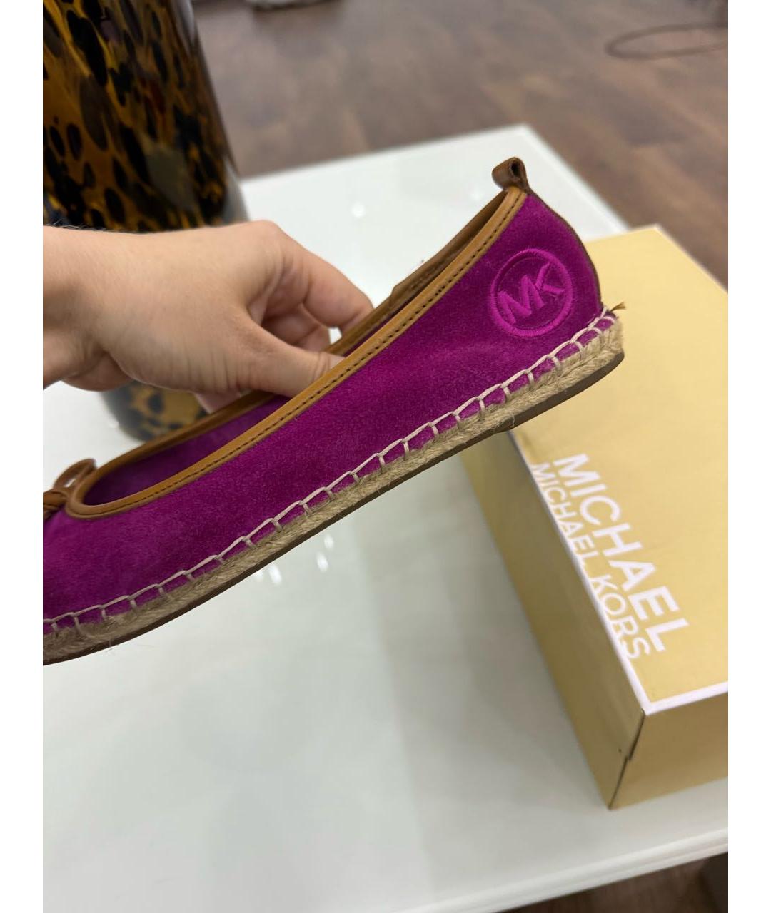 MICHAEL MICHAEL KORS Фуксия замшевые балетки, фото 4