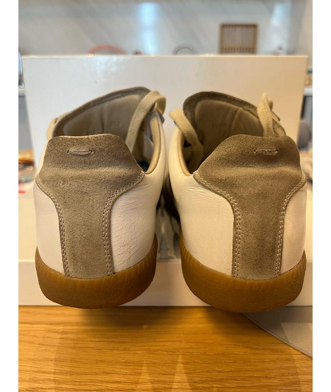 MAISON MARGIELA Белые кожаные кеды, фото 4