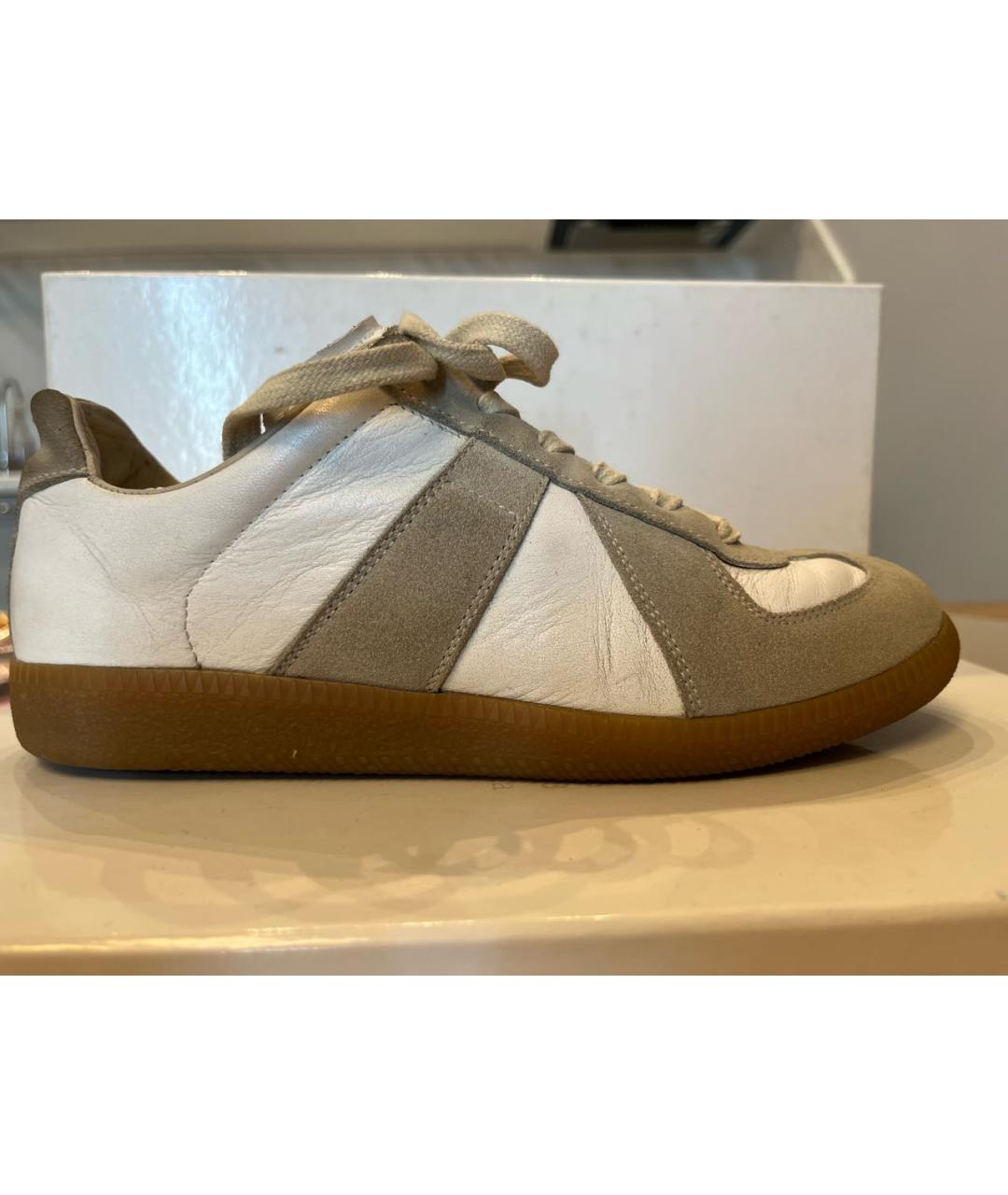 MAISON MARGIELA Белые кожаные кеды, фото 7