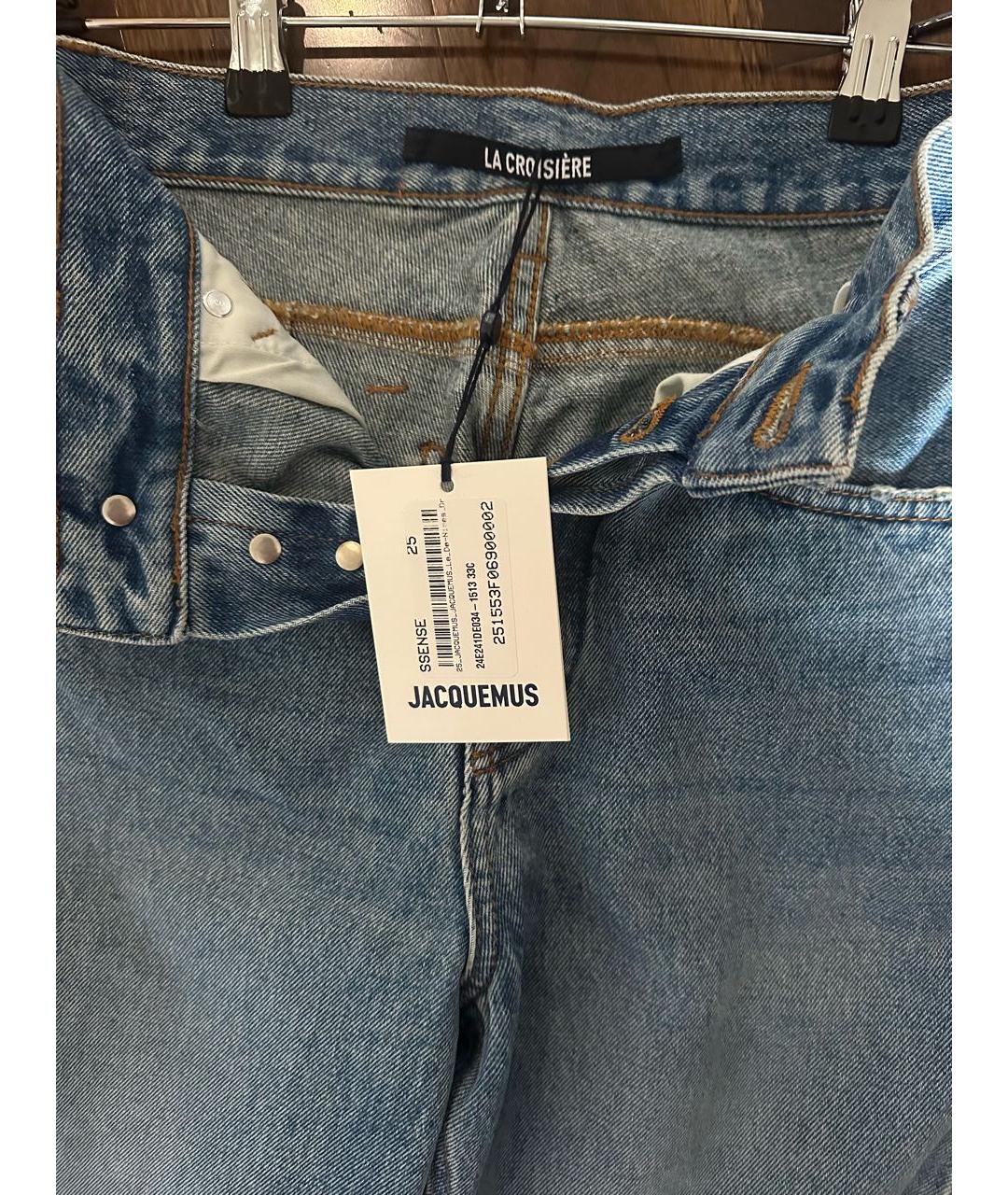 JACQUEMUS Синие хлопковые прямые джинсы, фото 3