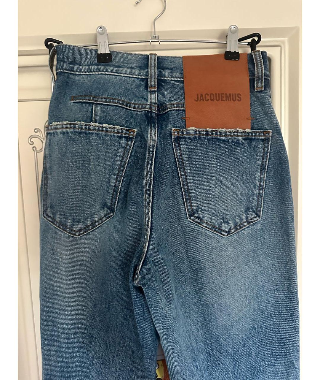 JACQUEMUS Синие хлопковые прямые джинсы, фото 4